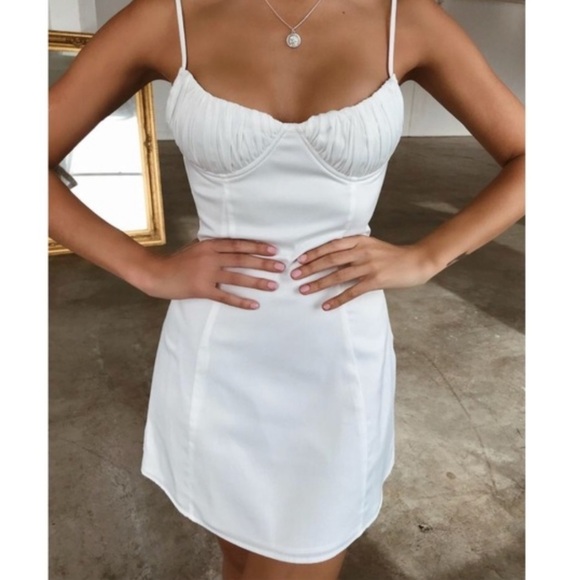 Tiger Mist White Strap Back Mini Dress small - Picture 3 of 8